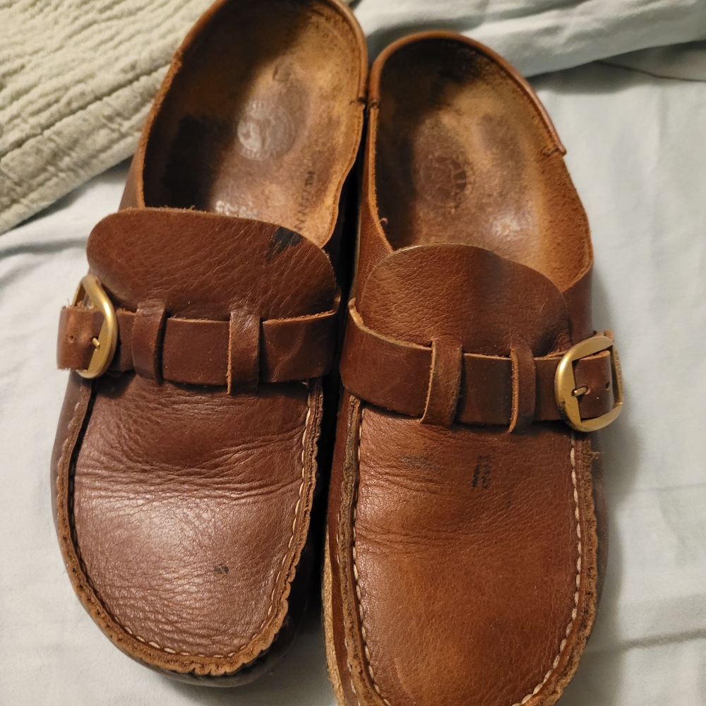Birkenstock Brown Leather Mules
